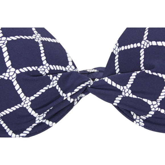 Lands' End Underwire Bikini Swimsuit 34B/36A Bottoms size S‎ Navy Twist Front - Picture 4 of 16